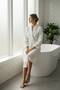 Plus Size Summer Bathrobe Cream Beach Robe - 8