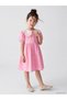 Lcw Kids Pink Scallop Detailed Baby Collar Girl's Dress