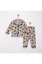 100% Cotton Long Sleeve Buttoned Seasonal Bat Patterned Soft Textured Bottom and Top Baby Boy Pajama Set - 2