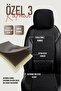 Opel Corsa E Compatible Leather Detailed Car Seat Cover Full Set with Lumbar Support Fast Black - 5