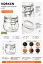 Mediterranean 3-Piece Glass Jar Set with Airtight, Leak-Proof Glass Lid, 0.5 Liter - 3
