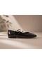 Luna Black Women's Lace-Up Square Toe Ballerinas - 2