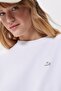 Oversized Cotton Womens Sweatshirt Loose Fit Crew Neck Cotton Women's Sweatshirt White