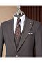 Slim Fit Men's Pointed Collar Jacket Vest Pants Suit Anthracite T20125-08 - 2