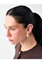 Gold Color Curved Serrated Half Hoop Earrings - 3