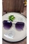 Silver Framed Gradient Glass Double Bridge Women's Sunglasses - 2