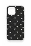 iPhone 12 Pro Max Compatible White Mini Heart Black Patterned Silicone Case - 2