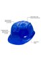 Construction Hard Hat, Safety Helmet,Ratchet Type Adjustment with Adjustable Chin Strap | Work Helmet with Side Slot for Attachment,Blue - 5