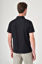 Black Polo Collar Short Sleeve Relaxed Fit Flexible Non-Fraying Collar Technology T-Shirt 1011260177 - 5