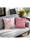 Pink Floral and Butterfly Patterned Runner and 4-Piece Cushion Cover - 5
