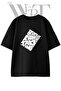 Motivational Quote Design Printed Unisex Black Oversize T-Shirt