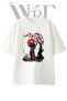 Gaara Naruto Design Printed Unisex White Oversize T-Shirt