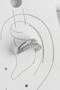 Brass Silver Color Zircon Stone 3 Row Women's Cartilage Earrings