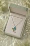 Pearlescent Green Butterfly Bead Dangle Steel Necklace (Silver Color) - 3