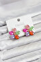 Mixed Color Crystal Stone Flower Model Women's Earrings - Ebj260725W44267