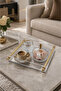 Crystal Mica Presentation Tray - Transparent Organizer with Gold Metal Handles 25X21 cm - 3