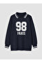 Polo Collar Oversize Women's Sweatshirt Tunic - 5