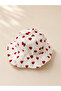 White Red Heart Printed 100% Cotton Linen Baby Girl Hat - 3