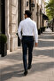 Men's White Slim Fit Classic Collar Long Sleeve Suit and Groom Shirt - 4