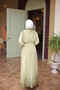 Oil Green Elastic Waist Patterned Dress - 4