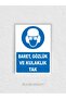 Hard Hat, Glasses and Headphones Warning Sign A3 30X40 cm