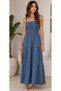 Busem Women's Giped Strappy Maxi Dress Summer Comfortable Cut Daily Stylish Dress