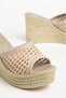 Women's Slippers Beige Shoes Padded Sole Braided Upper - 3