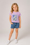 Girl's Cotton Printed T-Shirt and Denim Shorts Two-Piece Set 3-9 Years Old I Girl's Set I Summer Girl's Set