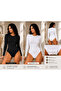 Women's Long Sleeve Hook-And-Eye Bodysuit - Soft Texture