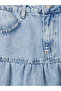 Blue Ruffled Mini Jean Skirt - 6
