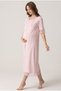 Women's Powder Lace New Season Buttoned Maternity Nightgown with Breastfeeding Feature - 5