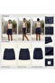 Navy Blue Jersey Mini Skirt with Drawstring Waist - 5