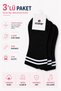 Icone Unisex Black Bootie Socks, Bootie Sports Socks, Sports Socks, Socks, Black Socks, Bootie Socks, 3-Piece Bootie Socks - 2