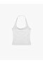 Buckle Detailed Slim Fit Sleeveless Halter Neck Blouse - 2