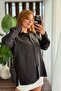 Women's Pocket Detailed Side Slit Shirt Black - 2