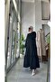 Ruffled Skuba Dress - Black - 5
