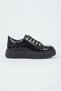 Zrk-X10 High Quality Thick Sole Black Patent Leather Daily Men's Casual Shoes - 3