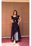 Women's Square Collar Belt Accessory Detailed Volan Sleeves Skirt Detail Stylish Summer Dress - 6