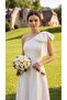 One-Shoulder Midi Length Flared Evening Dress with Lining and Bow Detail for Wedding, Engagement, Graduation, and Special Occasions - 6