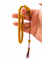 8X8.5 mm Barrel Cut Distressed Old Material Collectible Amber Prayer Beads - 4