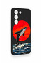 Vivo V30 Lite Compatible Red Sun Whale Pattern Silicone Case - 4