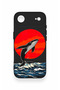 iPhone 17 Air Compatible Red Sun Whale Pattern Silicone Case - 2