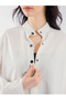 Snap-Fasten Draped Shirt & Slim High-Waisted Loose-Fit Trousers Two-Piece Set - 6