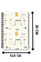Stylish Design with Motifs A5 50 Sheets 100 Pages Spiral-Bound Checkered Notebook - 2