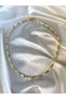 Women's gold and white color bar model necklace