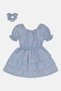 Toddlers Girl 2 Pieces Floral Print Short Sleeve Dress With Scrunchie, Multicolor - 3
