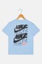 Kids Boy Sportswear Fit Short Sleeve Brand Logo Outdoor T-Shirt, Blue - 3