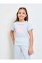Girls Striped Short Sleeves T-Shirt and Pants Pyjama Set - 2