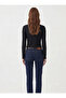 Women'S, Black Color, Front Placket & Snap Fasteners, Fitted/Cut-To-Fit Ribbed Camisole Fabric, Stretchy Knitted Blouse - 4