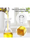 Oil Dispenser , Pack of 2 Cooking Oil and Vinegar Cruet, 500ml Clear Glass Bottles (Style-A) - 4